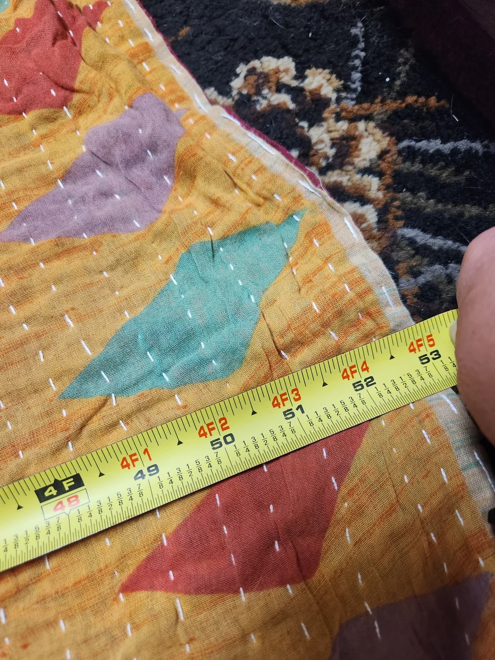 True Vintage-Kantha Rversible Twin Quilted Throw